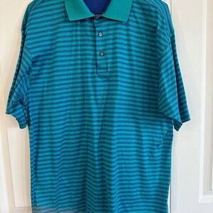 Bobby Jones men's polo shirt, medium, fine cotton, turquoise and royal blue